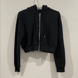 Forever 21 Black Cropped Hoodie